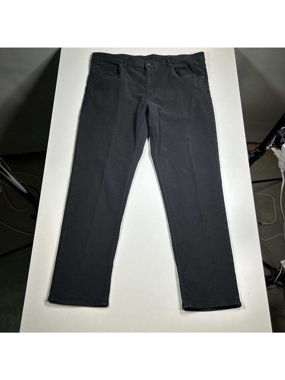 Faherty Stretch Terry 5 Pocket Pants Men’s 38x28.5 Onyx Black Jeans Knit Chino